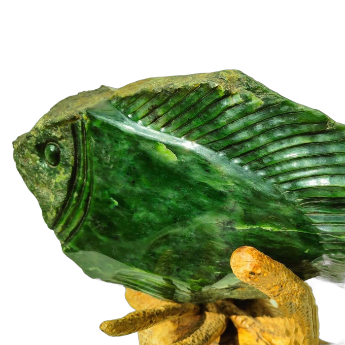 Author's jade sculpture "Fish from the depths of the ocean"